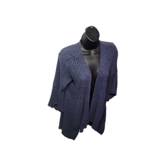 Relativity Women's XL Bell Sleeve Cardigan Blue Soft Knit Flowing Long Ribbed - Picture 10 of 10